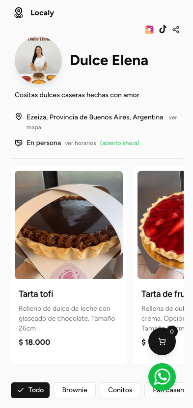 Perfil de negocio en Localy