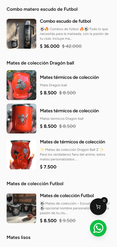 Ejemplo de catálogo en Localy