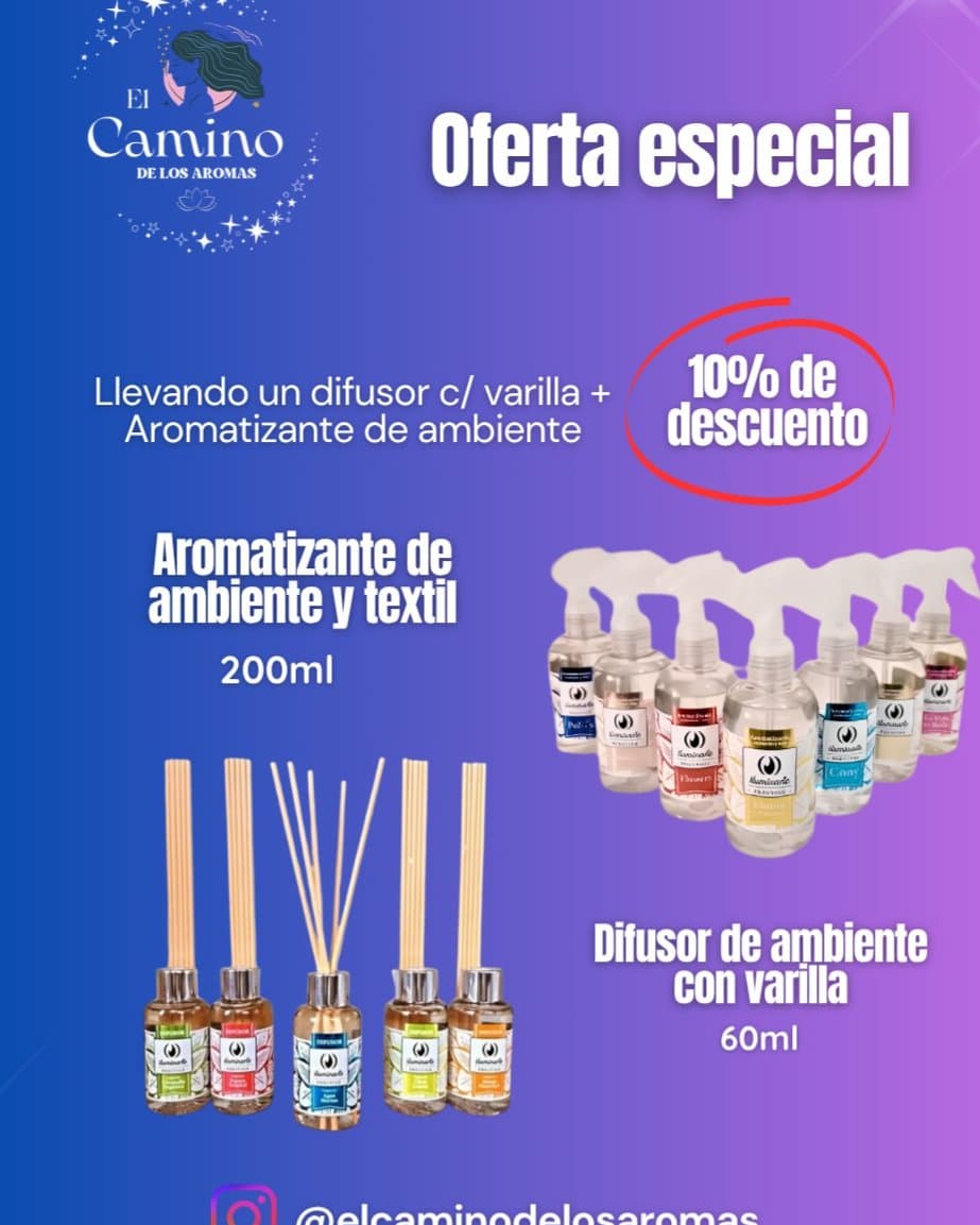 Promo Aromatizantes + Difusor de Varilla
